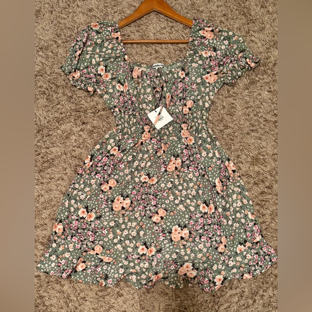 NWT Charlotte Russe | Mini Dress | Sage Green Floral Print